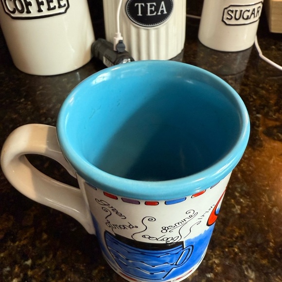Artistic Blue and White Ceramic Mug - Picture 5 of 6